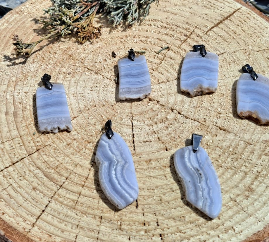 blue lace agate small set